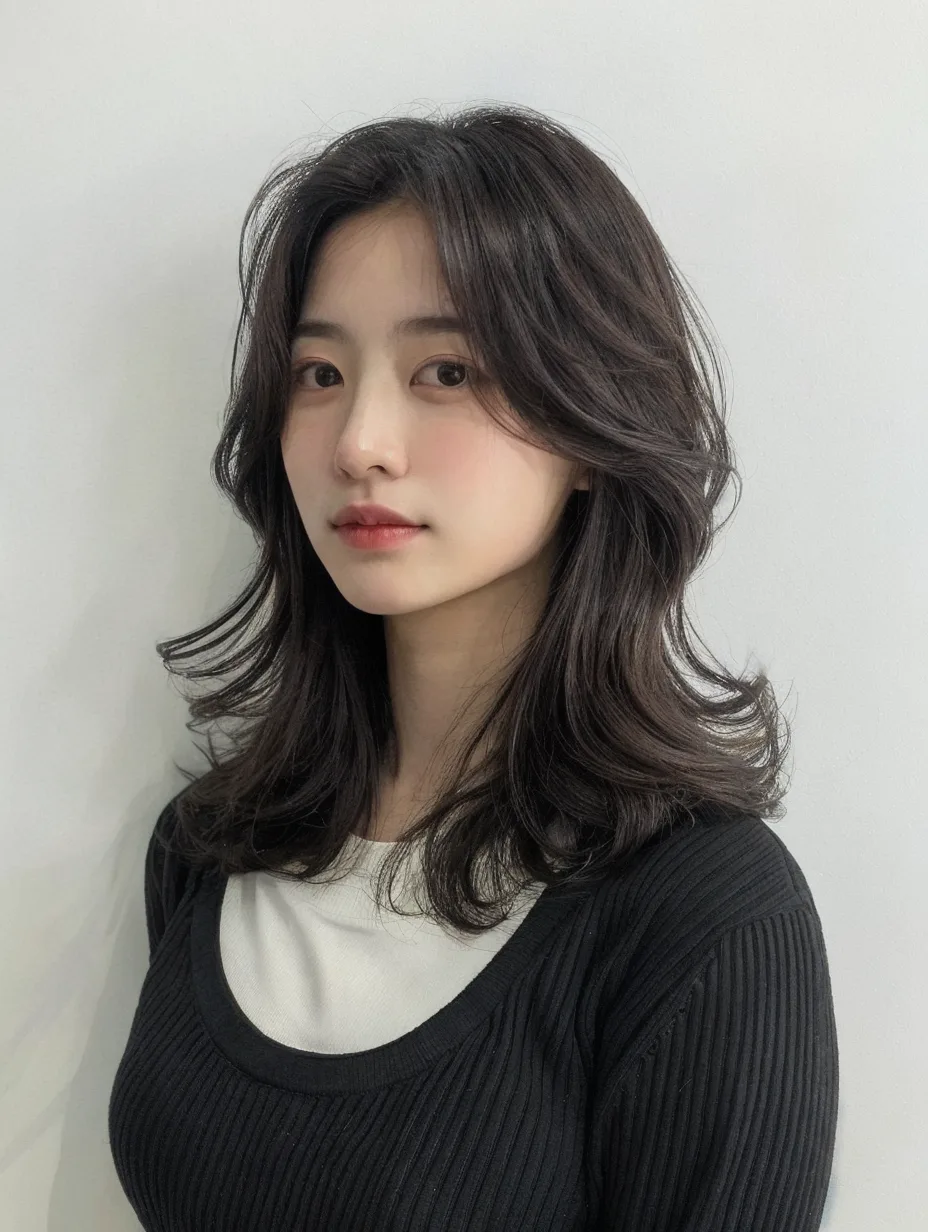 약수역 미용실 신당동 미용실 약수 미용실 약수동 미용실 Korean seoul hair salon (5) Korean hairstyle - Medium layered wave with face framing at AVA Hair Salon Seoul