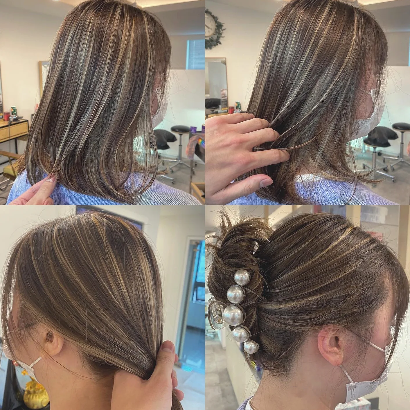 chic face-framing highlights Seoul - Style 2 at Korea Hair Salon Seoul