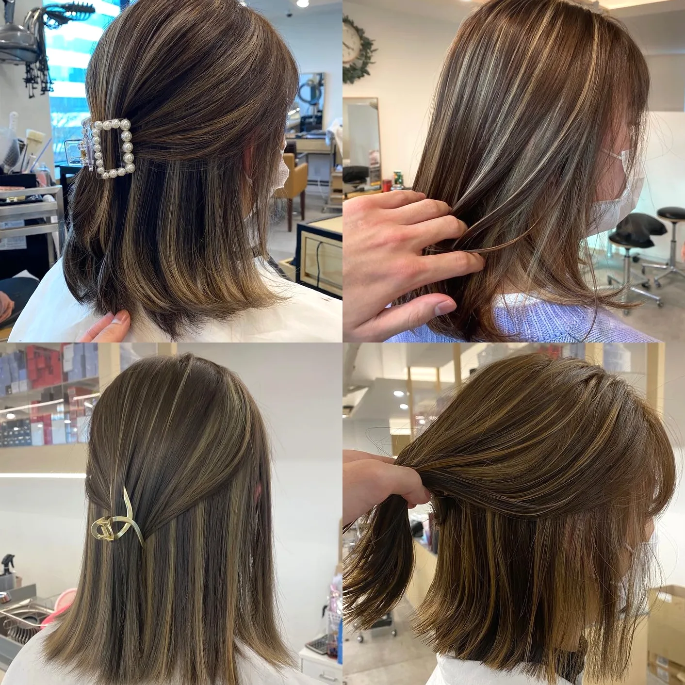 chic face-framing highlights Seoul - Style 4 at Korea Hair Salon Seoul