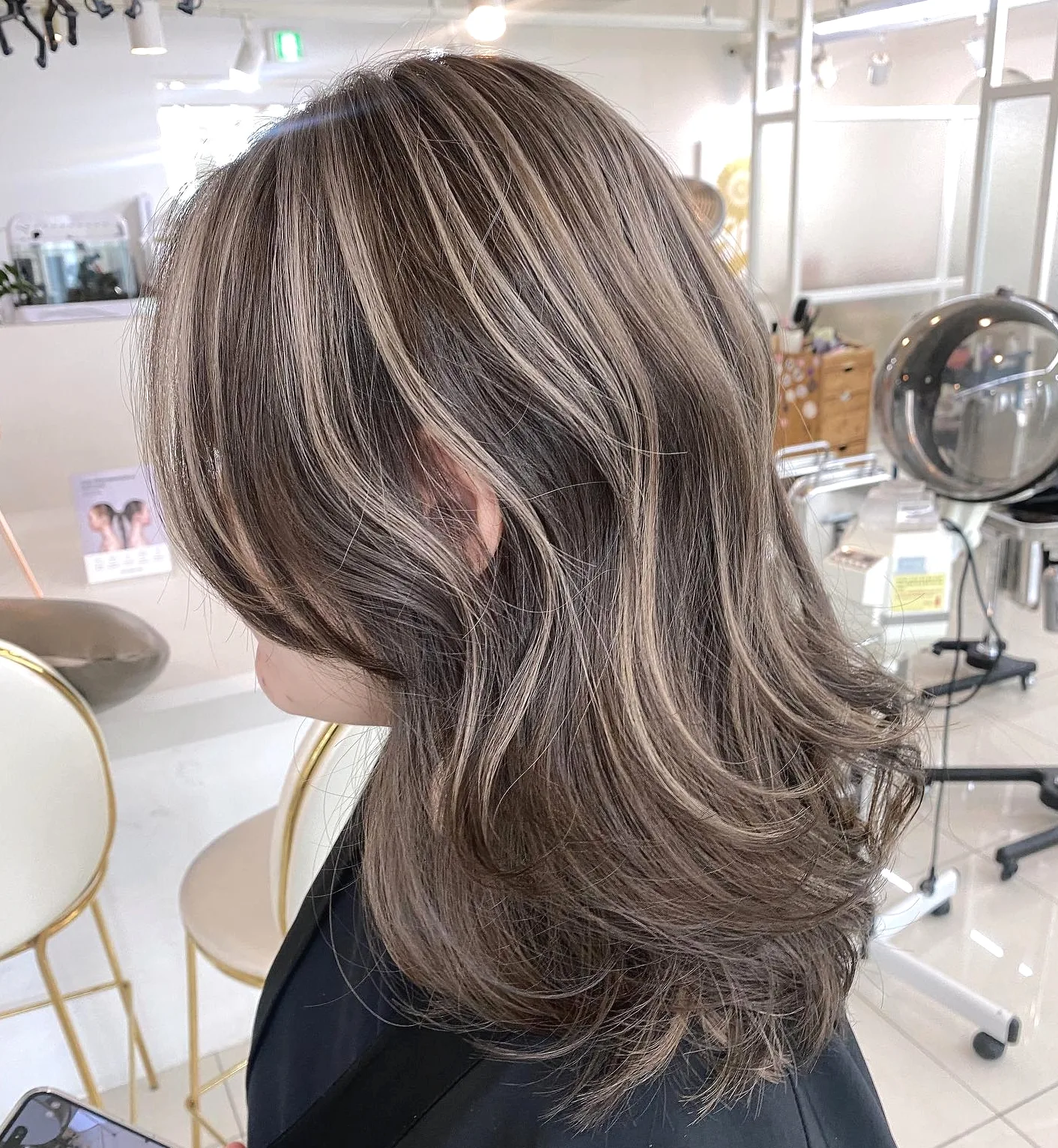 ash brown highlights Seoul - Style 1 at Korea Hair Salon Seoul
