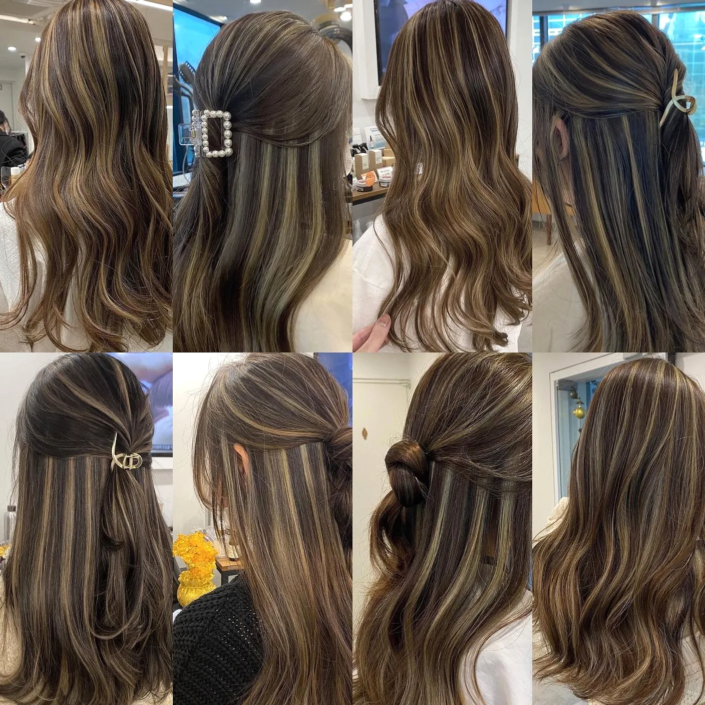 rose gold highlights Seoul - Style 2 at Korea Hair Salon Seoul