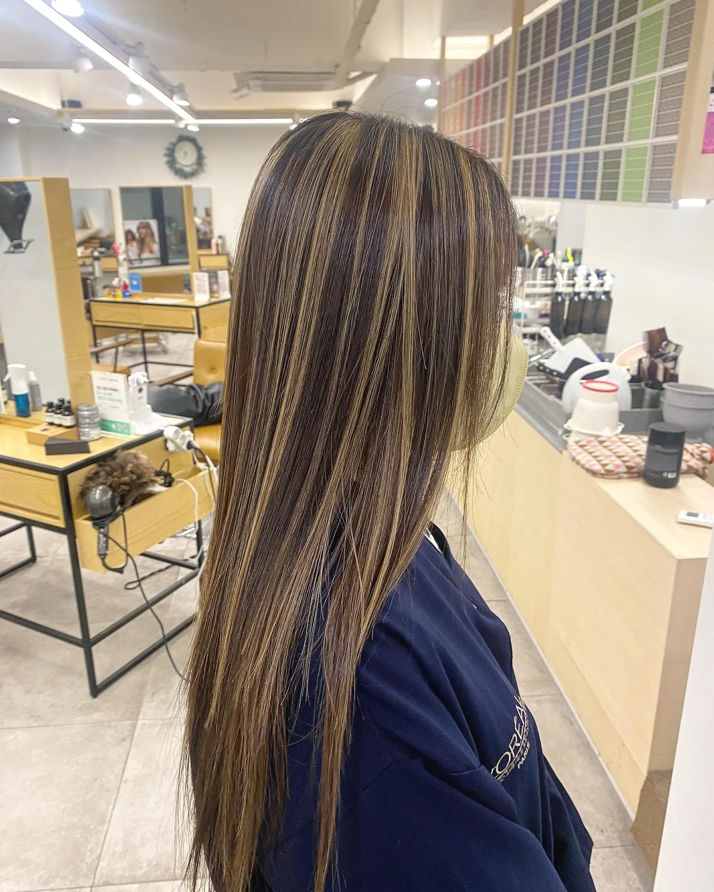 rose gold highlights Seoul - Style 3 at Korea Hair Salon Seoul