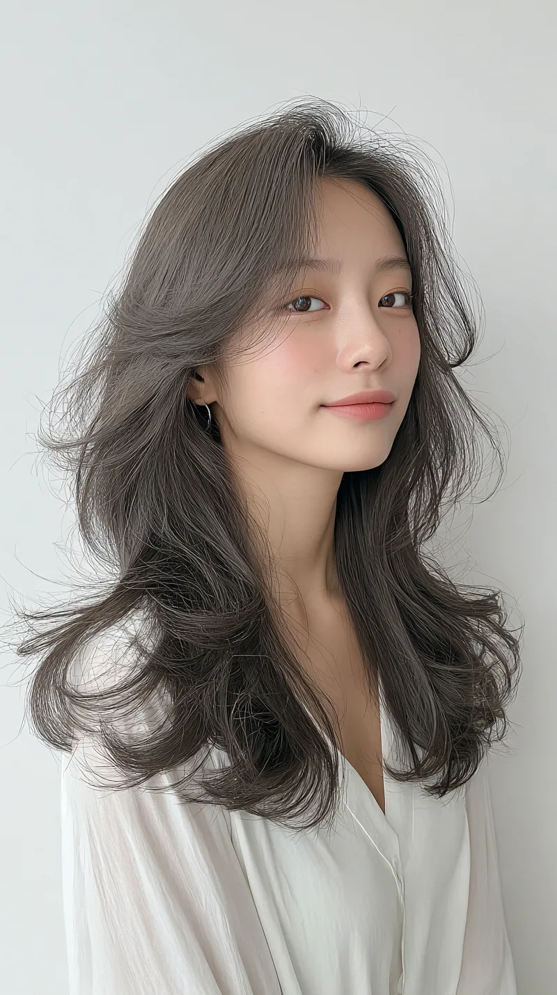 elegant hairstyles for long faces - Style 3 at Korea Hair Salon Seoul