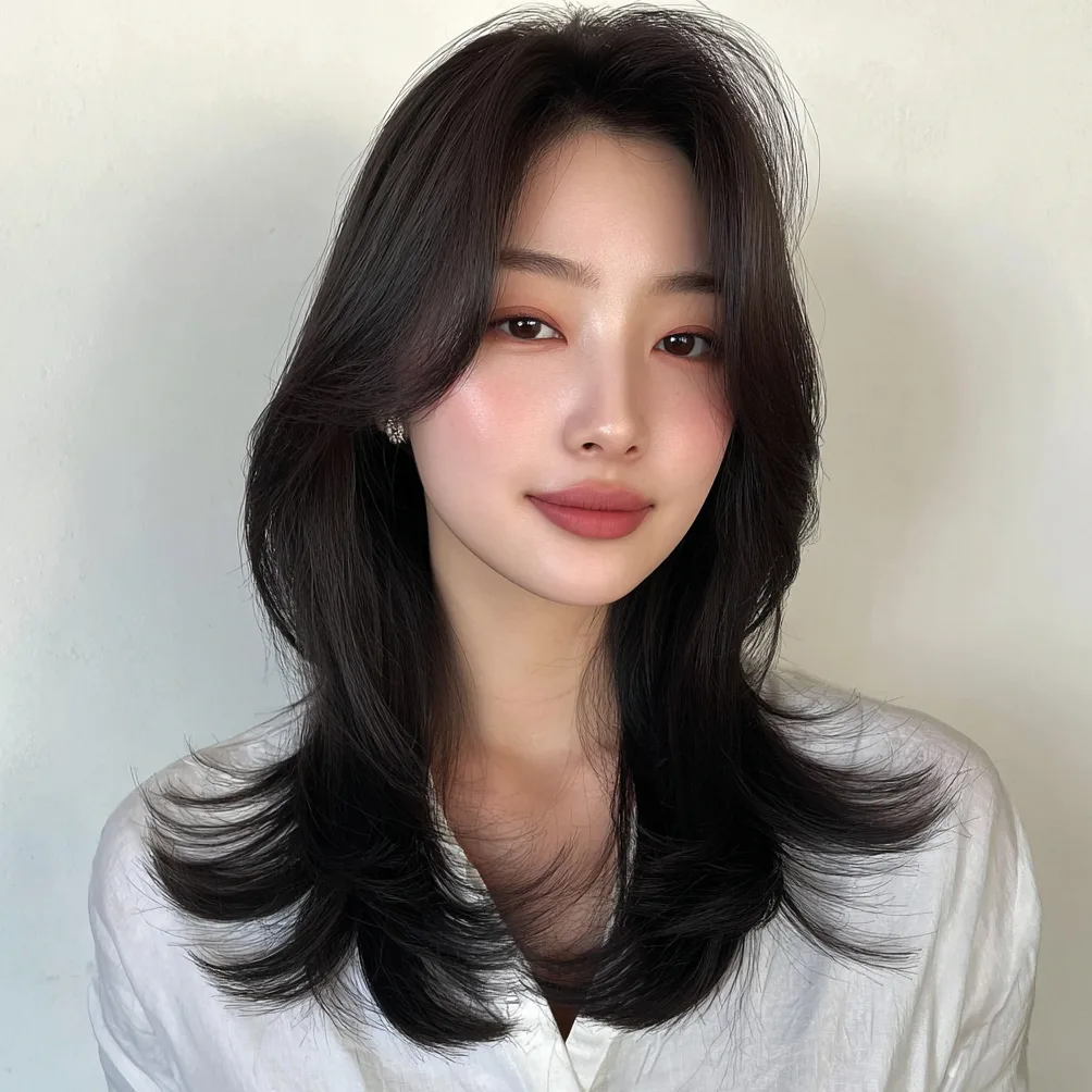 elegant layered cuts Seoul - Style 7 at Korea Hair Salon in Seoul, one of the best Korean hair salons for foreigners Seoul