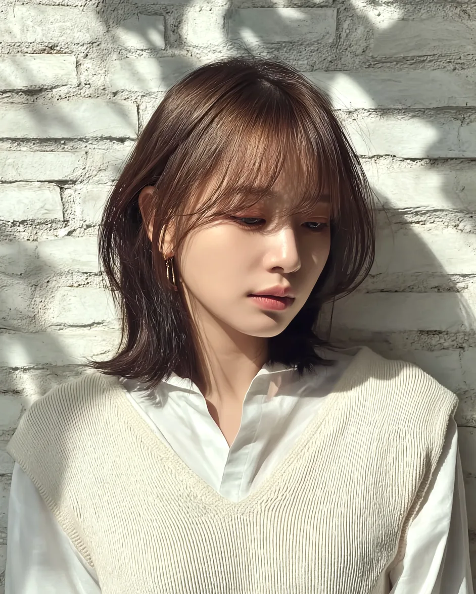 styles for long faces 2026 - Style 2 at Korea Hair Salon Seoul