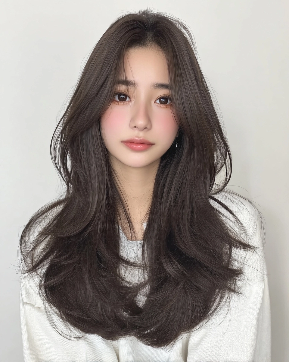 elegant long layered styles Korea - Style 6 at Korea Hair Salon Seoul
