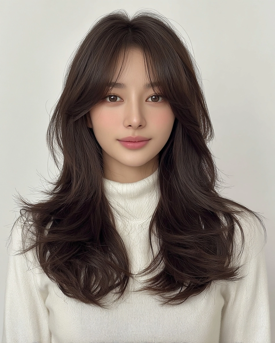 elegant long layered styles Korea - Style 7 at Korea Hair Salon Seoul