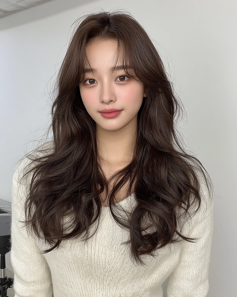 elegant long layered styles Korea - Style 8 at Korea Hair Salon Seoul